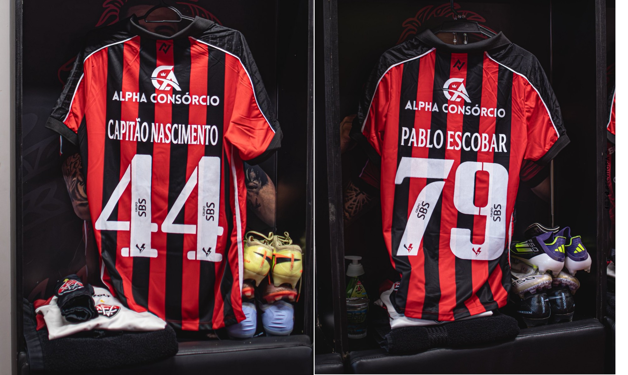 Em final de semana de Oscar, Vitória usará camisa com nomes dos personagens que Wagner Moura interpretou