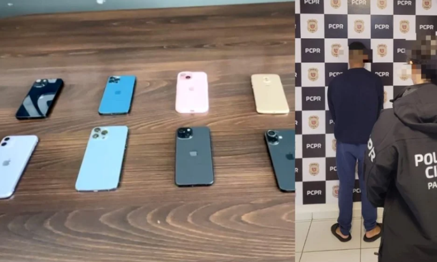 Jovem é preso por receptação após polícia apreender oito iPhones em residência no Umbará